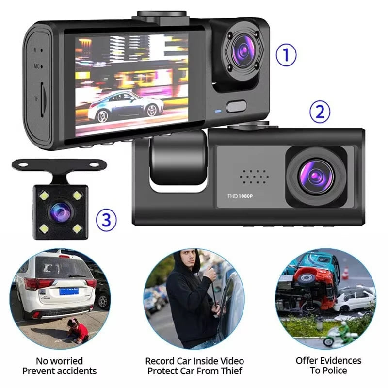 3 Camera Vehicle HD DVR