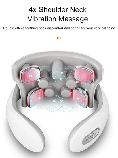 4 Head USB Rechargeable Heated Neck Massager