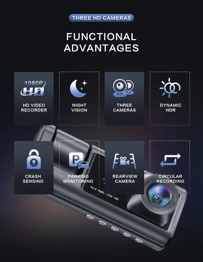 3 Camera Vehicle HD DVR