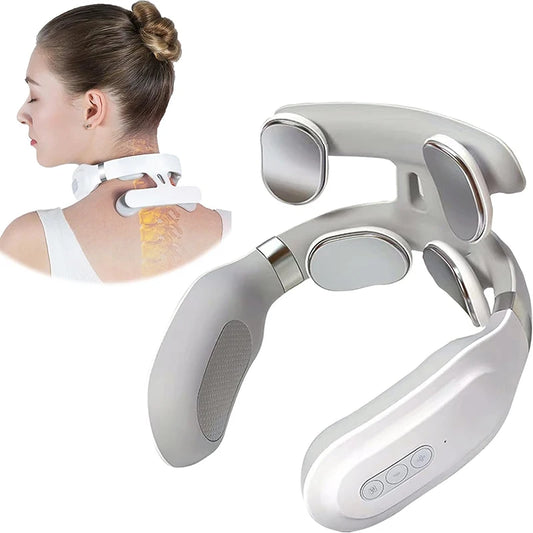 4 Head USB Rechargeable Heated Neck Massager